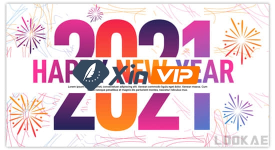 PR模板-12组现代设计2021新年快乐文字标题动画 Modern New Year Typography插图