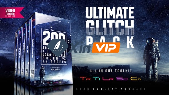 Premiere模板-200种终极故障失真毛刺干扰转场LOGO文字标题音效预设包 Ultimate Glitch Pack插图