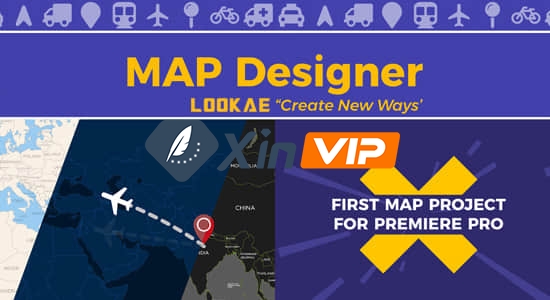 PR预设模板-世界地图坐标定点连线动画制作工具 Map Designer – Essential Graphics插图