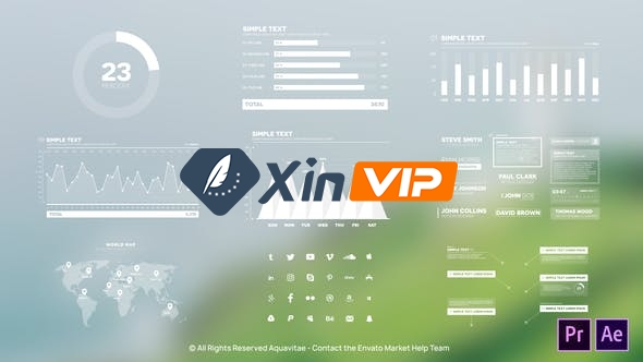 PR模板预设-200多种企业商务信息数据统计报表展示动画 Infographic Maker插图